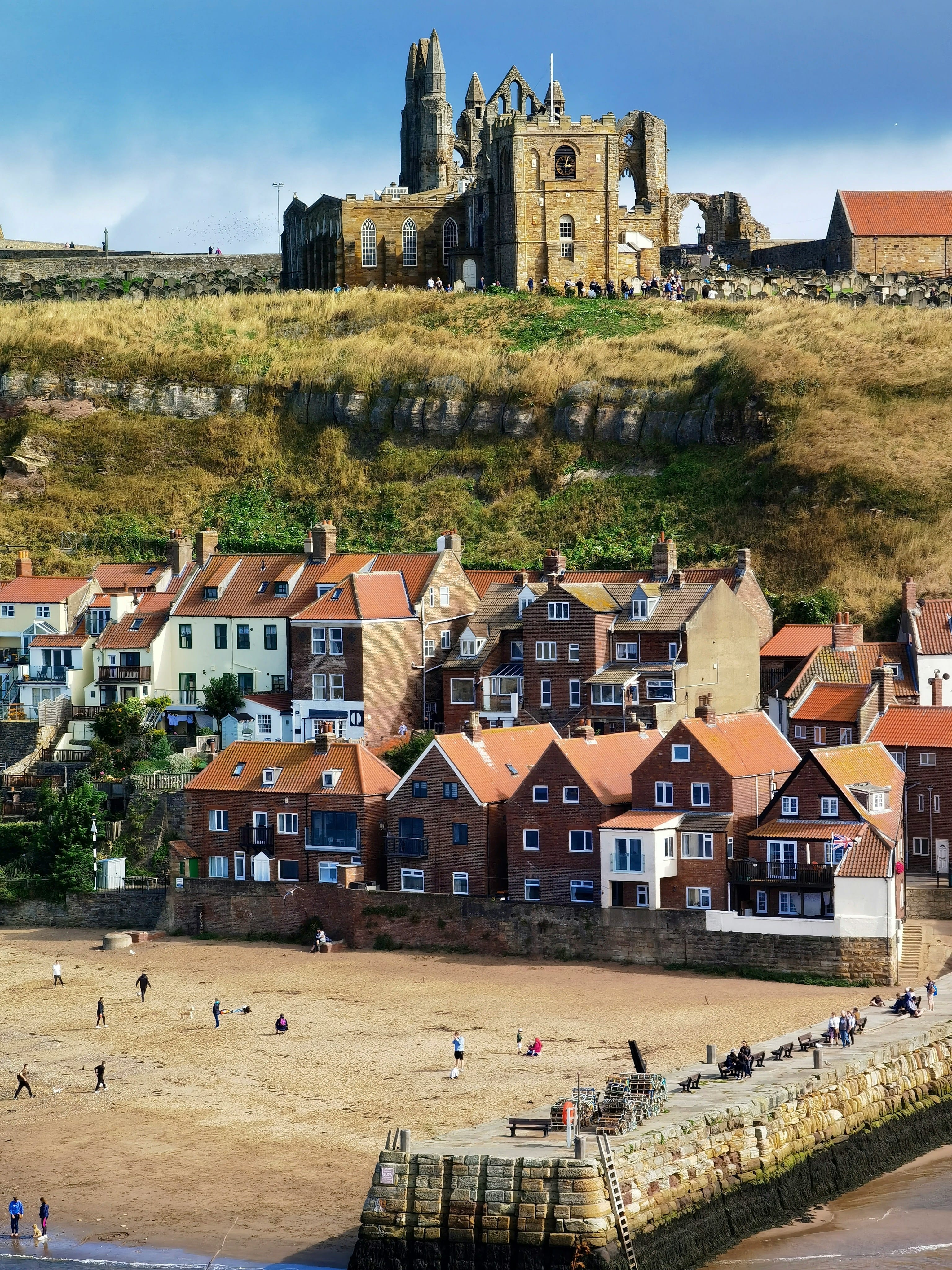 View of Whitby Abbey from the beach